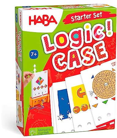 HABA Logic! CASE Starter Set – Logikspiel mit Selbstkontrolle für Kinder ab 7 Jahren – 77 Rätsel zur Förderung von Konzentration – Knobelspiel Solo – 1306929001