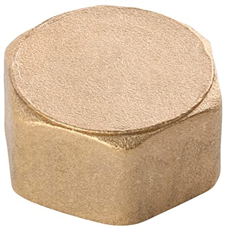 Sanitop-Wingenroth Kappe mit Typ 1/2 '' IG | Fitting mit 1 Innengewinde | für Rohrenden geeignet | Gewindefitting für die Feininstallation | mit Mehrkant | Messing | 161800, Klein