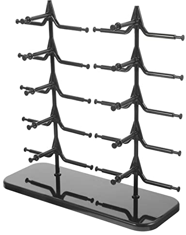 Cabilock Brillenständer Sonnenbrillenhalter Zweireihiger Abnehmbarer Organizer für 10 Paar Brillen Sonnenbrillenständer Schwarz Platzsparend Aufbewahrung für Brillen Sonnenbrillen Ausstellungsständer