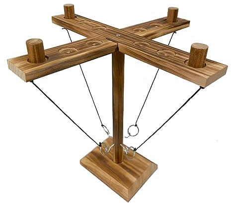 AICARGER Hook Toss Game, Ring-Wurfspiel, Handgefertigte Holz-Leiter, Wurfhaken und Ringschlachtspiel, für Familie