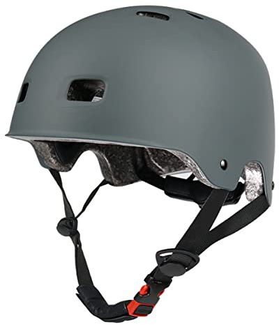 GOOFF Skatehelm - CE & NTA Zertifiziert - Skatehelm für Erwachsene und Kinder - auch als Fahrrad & S-Pedelec Helm einzetzbar (L, Grau)