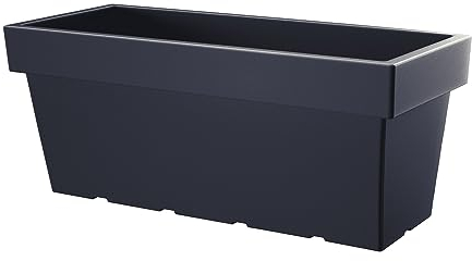 Spetebo XXL Pflanzkübel eckig in anthrazit - 80 x 35 cm - Kunststoff Blumenkübel groß - Outdoor Garten Blumentopf Pflanztopf Blumenkasten Pflanzkasten Blumentrog Pflanztrog