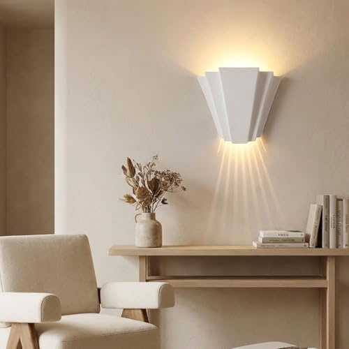 BARCELONA LED Gips Wandlampe BINIE Weiß Quadratisches Design Kompakt Modern Minimalistisch Skandinavisch Indirektes Licht Innen für Wohnzimmer Schlafzimmer Hotel Integrierbar Überstreichbar G9