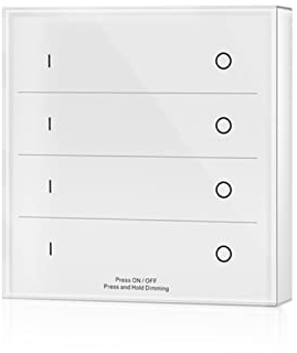 HEYBB 86 Wandmontage-Touch-Panel DC 3V 2.4G RF Dimmen-Wireless-Fernbedienung 4 Zonen for Einzelfarbstreifen Push Dim auf AUS-Schalter Dimmer schalten (Color : T20 4 zones)