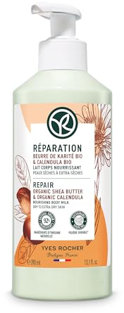 Yves Rocher PFLANZENPFLEGE KÖRPER Repair-Körpermilch 390 ml | reichhaltige Body Milk | repariert sehr trockene Haut & baut sie wieder auf