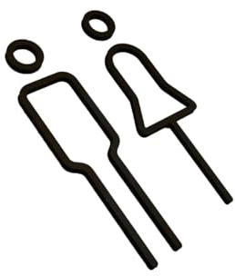 ZPFDSG Toilette Türschild Männlich-weibliches Toilettenschild-Figuren-Set, einfache WC-Aufkleber, Toilettensymbol-Schild, 3D for Büro, Einkaufszentrum, Parks, Restaurant, Hotel(Color:Black)