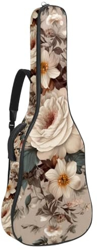 Akustikgitarre Gigbag Schöne Tasche für 40/41/42 Zoll Gitarren Wasserdicht mit Schutzschicht Klassisches Vintage Floral, Mehrfarbig Nr. 05, 42.9x16.9x4.7 in, Gitarrentasche