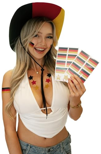 5 x Deutschland Fan Tattoo Karte - EM 2024 - Deutschland Karte - Limited Edition - Fahnen, Sterne - Temporay Body Tattoo (5)