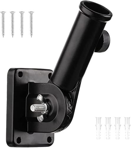 STOUCLA Soporte para asta de Bandera, Ajustable con Tornillos (Negro)