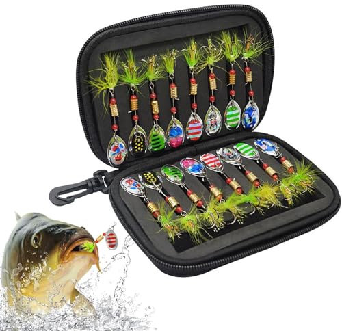 Hugsweet Spinnerköder zum Barschangeln,Spinnerköder zum | 16X Bunte Angelköder für Barsche | Spinnerbait Angelköder, Angelköder Jig Swimbait für Barsch Forelle Lachs Zander Süßwasser Salzwasser