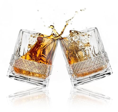 Elite Collection Crystal Tumbler Glasses 350ML - Lead-Free, Cut Transparent Design - Elegant Drinkware for Home, Restaurants & Kitchen - Perfect Drinking Gift Set in Gift Box