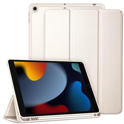 CACOE Hülle für iPad 9./8./7. Generation mit Stifthalter 10.2 Zoll | für iPad 10.2 Modell 2021/2020/2019, Ultradünne Schutzhülle aus TPU mit Standfunktion,Polarstern