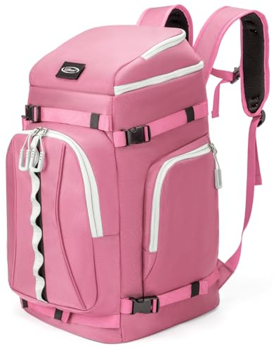 Lunidry Skischuhtasche mit Helmfach, 65L Skirucksack Skischuhrucksack mit Ski Helmtasche, Wasserdicht Skitasche Skisack für Skistiefel, Schlittschuhe, Skibrille, Snowboard, Skihandschuh
