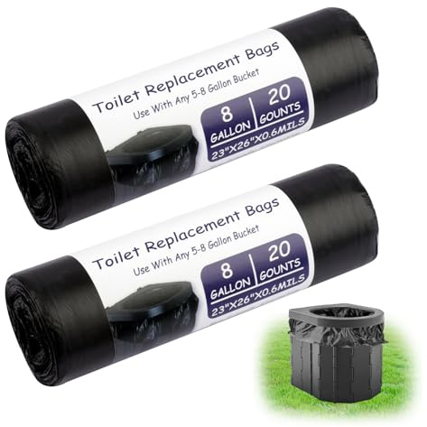 Moosono Biologisch Abbaubare Toilettenbeutel, Beutel Campingtoilette, wasserdichte Trenntoilette Zubehör, Hygienebeutel Schwarz Taschen FüR Campingklo Mobile Toilette Camping AusrüStung