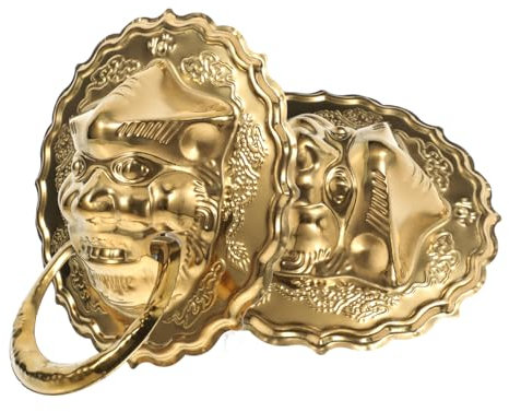 jojofuny 2stücke Antike Löwenkopf Türklopfer Aus Messing Vintage Türgriff Für Vordertüren Retro Hausdekoration Installieren Ergonomisches Design Passende Türaccessoires