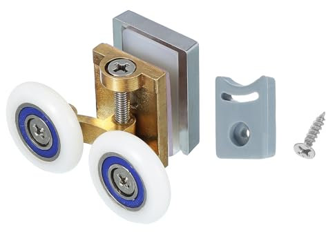 sourcing map Rotelle doppie per porta della doccia, 26 mm, in rame, color rame