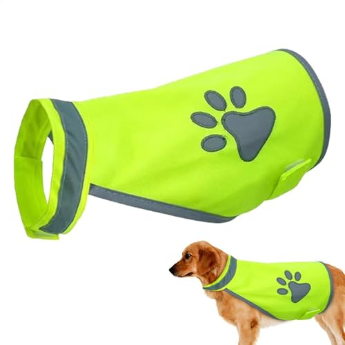 Ceeyoll Chaleco de Seguridad para Perros,Chaleco Reflectante de Seguridad para Perros de Alta Visibilidad,Chaleco Reflectante para Perros,para Paseos Nocturnos y Actividades al Aire Libre, Talla M.