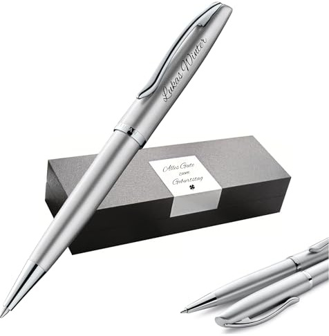 Pelikan Jazz® Noble Elegance K36 Kugelschreiber mit Gravur Geschenk - einzigartige Stifte mit Namen - personalisierte Geschenke - Kugelschreiber personalisiert (Silber)