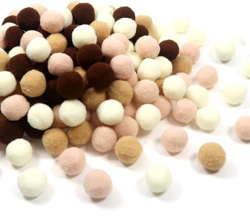 TOAOB 200 Pezzi 20 mm Pompon Colorati per Lavoretti Serie Caffè Piccoli Pompom Mini Palline Di Feltro per Cucito Fai Da Te Decorazioni Festa Artigianato