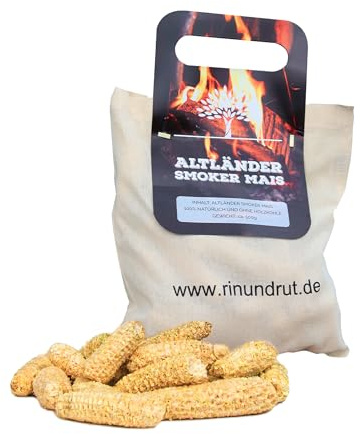 Rin & Rut Smoker mais | 500 g di mais barbecue in sacchetto di iuta, materiale naturale per affumicatore e barbecue a carbonella | pronto per grigliare rapidamente senza scintille e con poco fumo.
