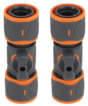GREATRICH Raccordi per Tubi Irrigazione, Adattatore Rubinetto Canna Acqua, Raccordo Tubo Acqua Giardino, Attacco Rapido Acqua, Set da 2 con Valvola di Regolazione, 1/2 Connettore per Tubo Giardino