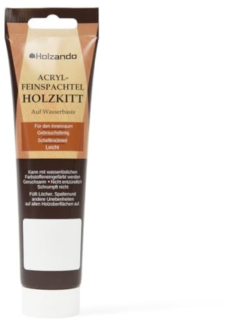 Holzando® Acryl Holzkitt Feinspachtel für Holz, OSB und Wände Schwarz 30, 250gr Tube