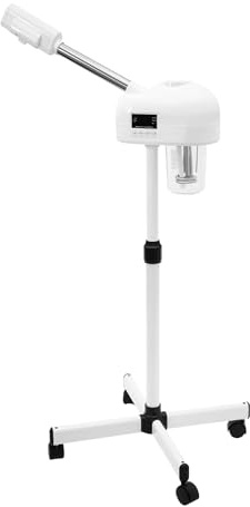 Standing Gesichtsdampfer Porenreiniger 360 Grad Schwenk Gesichtssauna Verdampfer Dampfmaschine 750W Feuchtigkeitsspendende Dampfgerät Schönheit Instrument für Haushalte, Schönheitssalons, Spas, Weiß