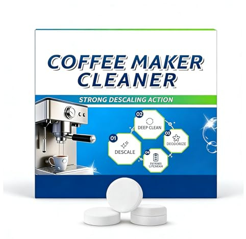 Coffee Machine Descaler Tablets – 12 Pack Coffee Machine Cleaner & Descaling Tablets for Drip, Espresso & Pod Machines Coffee Maker Descaler to Remove Limescale & Coffee Oil