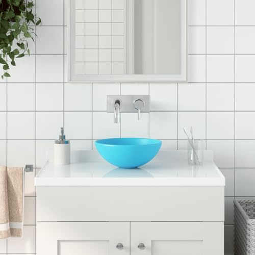 Meuble Vasque,Lavabo de salle de bain Céramique Vert Rond,Evier Cuisine pour Cuisine, Wc d'invités