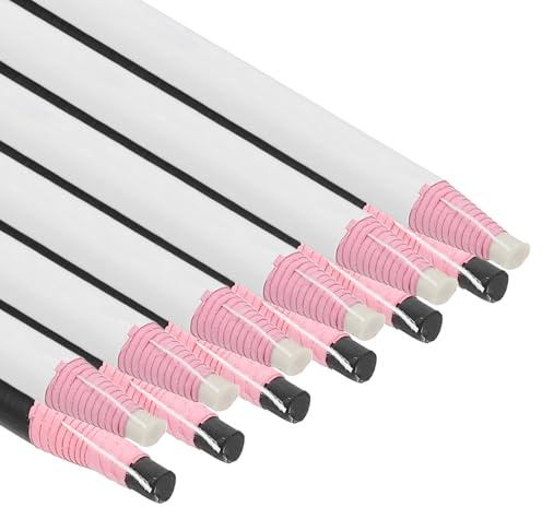 PATIKIL Peel-Off China Markers, 12 Pack Grease Wax Pencils Wood for Glass Garments Drawing Film Paper Vinyl Metal, Black/White