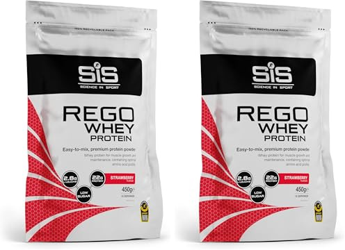 Science in Sport Rego Pulver 450g Erdbeere - Regenerations Drink Pulver mit Kohlenhydraten, Proteinen, Elektrolyten, Vitaminen und Mineralien, Unterstützt effektives Training, 100% Whey