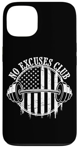 Hülle für iPhone 13 No Excuses Club Gym Motivation USA Flagge