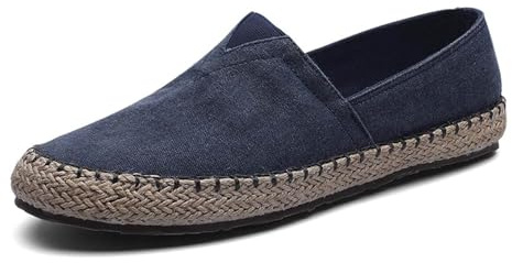 Generisch Chaussures d'été en toile tressée pour homme Old North - Respirantes et légères - Chaussures de pêche décontractées en toile, bleu, 44 EU