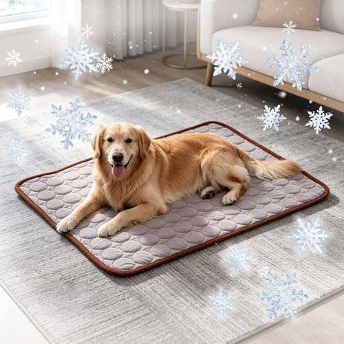 Générique Tapis Rafraichissant Chat Et Chien 2026 Durable Tapis Refroidissant pour Chat Portable, Couverture Rafraichissante Chiens Chaleur Matelas Réfrigérant Animaux Lavable Anti-Morsures