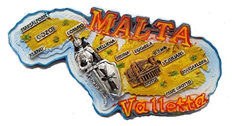 3D frigorifero magnete malta, Famous Tourist souvenirs, resina frigorifero, casa e cucina decorazione