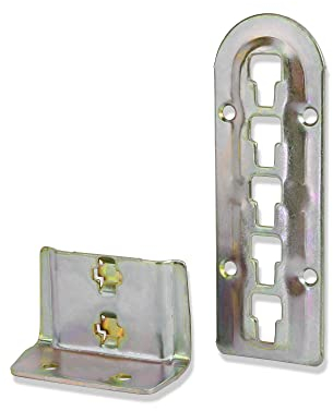 Mprofi MT® 4 X Connecteur de Lit - Équerres de Lit - Ferrure de Lit - Ferrure à Accrocher - Réglable en Hauteur Pour Support de Traverse Centrale et Caillebotis Acier Hauteur: 140mm