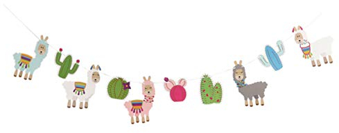 PRETYZOOM Alpaca Party Banner Bunting Hanging Decoration Pull Flag Indoor Outdoor Festival Birthday Home Celebration