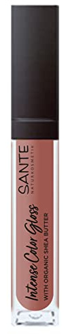 Sante Naturkosmetik Natürlicher Lipgloss mit glänzendem Finish, Mit Sheabutter für gepflegte Lippen, Intense Color Gloss, Nr. 02 Soothing Terra, 1 x 5, 3 ml