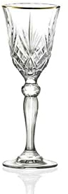 BRANDANI Set 6 Liquorini Gold Bordo Oro Vetro 5cm Tavola Natalizia Natale
