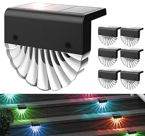 Auting Solarlampen für Außen Garten, 6 Stück Solarleuchten für außen Wasserdichte 2 Modi LED Warmweiß/Farbwechselnde für die Garten dekoration,Terrasse,Stufen und Treppen