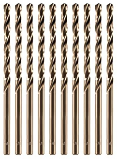 amoolo 3.2mm 10pcs Cobalt Drill Bit, M35 HSS Metric Cobalt Drill Bit Set for Hard Metal, Stainless Steel, Cast Iron