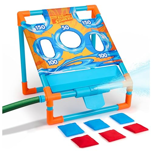 NERF Super Soaker Toss 'N Splash Cornhole Set - Gioco di lancio del sacco di fagioli per bambini con un tocco d'acqua Splashtastic per divertimento all'aperto