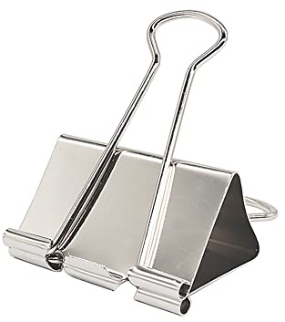 Extra große Binderklammern 5,1 cm (6 Stück), Büroklammern für Büro und Schule, Silber