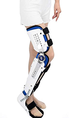 Aufklappbare Knie-Fuß-Stützbandage, Verstellbarer Post-OP-Orthesen-Wegfahrsperren-Schutz, Vollbein-Stabilisator-Knie-Orthese-Schiene