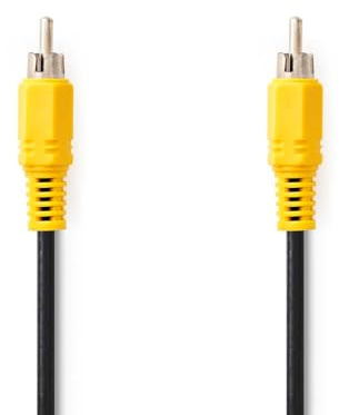 NEDIS Câble vidéo composite | RCA | Nickelé | 480p | 2,00 m | Rond | PVC | Noir | Sac en plastique