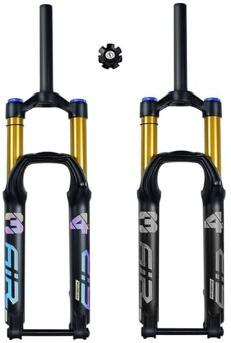 FukkeR VTT Fourche À Suspension Vélo Pivot Droit 1-1/8'' Fourches Avant De Montagne Air L'amortisseur 27.5 29 Pouces Axe 100×15mm Course 140mm Rebond Ajuster