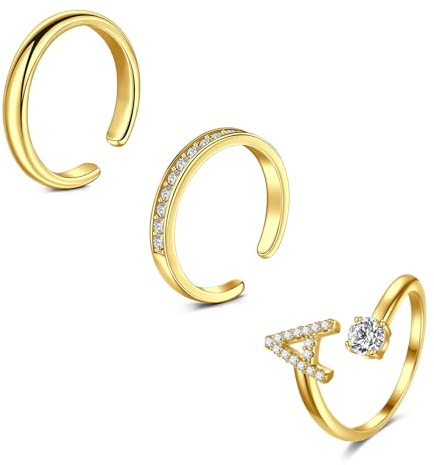 Mayhoop tåringar för kvinnor justerbara öppna tåringar silver guld svans ring fingerringar knogring, Metall