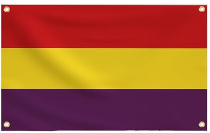 Grand drapeau espagnol républicain pour Balcon avec 4 œillets et 4 attaches, grands drapeaux d'Espagne pour événements sportifs 150 x 90 cm
