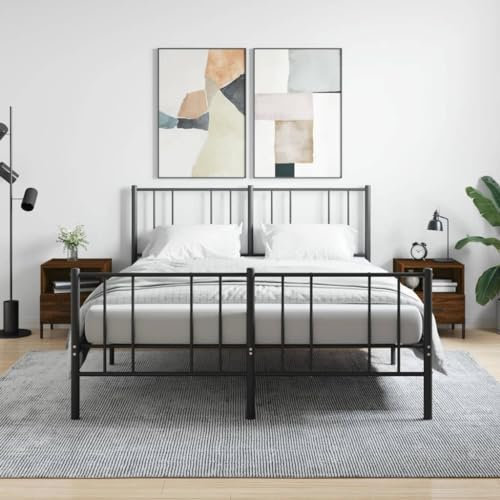 LAPOOH Nachttische 2Stk. Braun Eichen-Optik 40x35x47,5cm Holzwerkstoff, Nachtschrank, Nachtkonsole, Bedside Tables, Beistellschrank, Nachtkästchen, Nachtkommode, Nightstand 827467