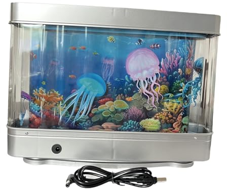 MagiDeal Aquarium LED Nachtlicht Dekorative Lampe USB Powered Künstliche Fisch Tank für Schlafzimmer Büro Esszimmer Hause Dekoration, Qualle